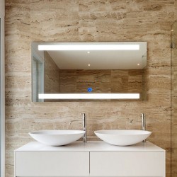 Su Misura Specchio da Bagno Filo Lucido Retroilluminate led 20W Varsavia con pulsante touch integrato