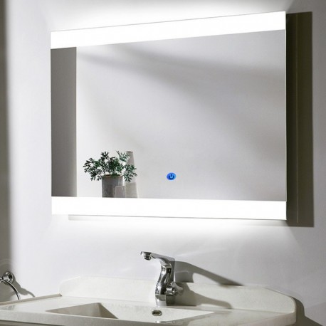 Su Misura Specchio da Bagno Filo Lucido Retroilluminate led 20W art.SPE04 con pulsante touch integrato