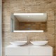 Su Misura Specchio da Bagno Filo Lucido Retroilluminate led 20W art.Madrid con pulsante touch integrato