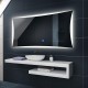 Su Misura Specchio da Bagno Filo Lucido Retroilluminate led 20W art.Spe82 con pulsante touch integrato