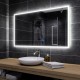 Su Misura Specchio da Bagno Filo Lucido Retroilluminate led 20W art.Spe02 con pulsante touch integrato