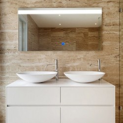 Su Misura Specchio da Bagno Filo Lucido Retroilluminate led 20W art.Lilly con pulsante touch integrato