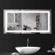 Su Misura Specchio da Bagno Filo Lucido Retroilluminate led 20W art.Spe84 con pulsante touch integrato