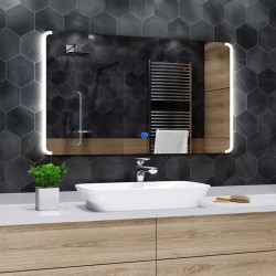 Su Misura Specchio da Bagno Filo Lucido Retroilluminate led 20W art.539 con pulsante touch integrato