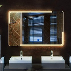 Su Misura Specchio da Bagno Filo Lucido Retroilluminate led 20W art.104 con pulsante touch integrato