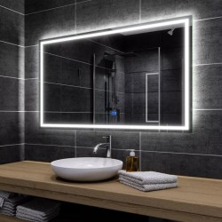 Su Misura Specchio da Bagno Filo Lucido Retroilluminate led 20W art.316 con pulsante touch integrato