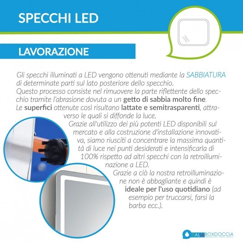 Specchio da Bagno a Forma Ovale Filo Lucido Retroilluminato led 20W art.  speOV1 - Vendita Online ItaliaBoxDoccia