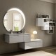 SPECCHIO BAGNO TONDO CON CORNICE SABBIATA RETROILLUMINATA LED 20 WATT e pulsante touch integrato 