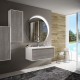 SPECCHIO BAGNO TONDO CON CORNICE SABBIATA RETROILLUMINATA LED 20 WATT e pulsante touch integrato 