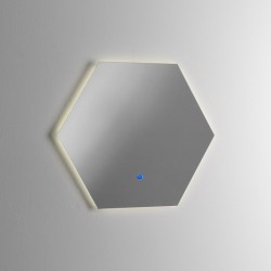 Su Misura Specchio da Bagno Filo Lucido Retroilluminate led 20W art.76 con pulsante touch integrato