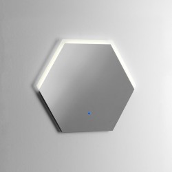 Su Misura Specchio da Bagno Filo Lucido con disegno sabbiato Retroilluminante led 20W art.731 e pulsante touch integrato
