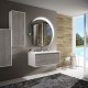 Specchio da Bagno Tondo con Altoparlante Bluetooth + Orologio e Cornice Sabbiata Retroilluminata led 20W art. spe08