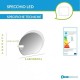 Specchio da Bagno Tondo con Altoparlante Bluetooth + Orologio e Cornice Sabbiata Retroilluminata led 20W art. spe08