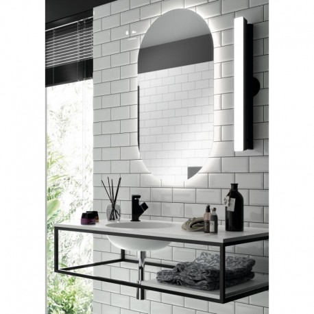 Specchio Da Bagno Bluetooth Ovale 50x75 Cm - Con Illuminazione LED, Anti-Appannamento, Altoparlante Integrato