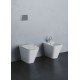 Sanitari Build di Azzurra Vaso Senza Brida con Scarico Traslato  + Bidet in ceramica bianco lucido