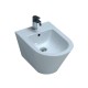 Sanitari Sospesi Vaso senza brida + Bidet Forma di Azzurra ceramica bianco lucido