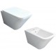 Sanitari Sospesi Vaso senza brida + Bidet Build di Azzurra ceramica bianco lucido