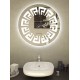 Specchio Bagno Tondo Su Misura Filo Lucido con disegno sabbiato Retroilluminante led 20W mod. Spe472