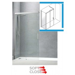 Doccia walk-in con porta scorrevole "Soft Close" + Lato Fisso Cristallo 6 mm con Trattamento Anticalcare Altezza 200 cm art. L30