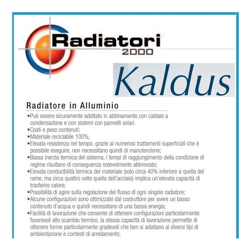 Radiatore alluminio KALDUS 1200 - D'Alessandris