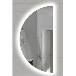 Specchio Bagno Semicircolare Su Misura Filo Lucido con disegno sabbiato Retroilluminante led 20W mod. Daly