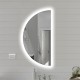 Specchio Bagno Semicircolare Su Misura Filo Lucido con disegno sabbiato Retroilluminante led 20W mod. Daly