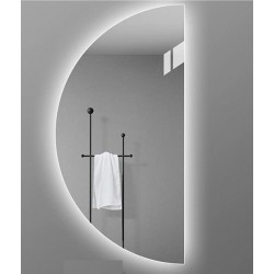 Specchio Bagno Semicircolare Su Misura Filo Lucido Retroilluminato led 20W mod. Dalia5