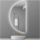 Specchio Bagno Semicircolare Su Misura Filo Lucido Retroilluminato led 20W mod. Dalia5