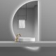 Specchio Bagno Semicircolare Su Misura Filo Lucido Retroilluminato led 20W mod. Dalia5