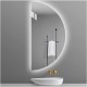 Specchio Bagno Semicircolare Su Misura Filo Lucido Retroilluminato led 20W mod. Dalia6