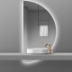 Specchio Bagno Semicircolare Su Misura Filo Lucido Retroilluminato led 20W mod. Dalia6