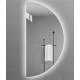 Specchio Bagno Semicircolare Su Misura Filo Lucido Retroilluminato led 20W mod. Dalia6