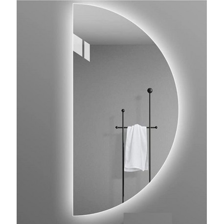 Specchio Bagno Semicircolare Su Misura Filo Lucido Retroilluminato led 20W mod. Dalia6