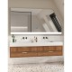 Su Misura Specchio Filo Lucido per Bagno Mansarda con disegno sabbiato Retroilluminato led 20W e pulsante touch integrato