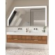 Su Misura Specchio Filo Lucido per Bagno Mansarda con disegno sabbiato Retroilluminato led 20W e pulsante touch integrato art.s2
