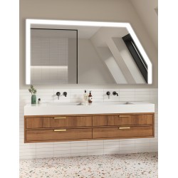 Su Misura Specchio Filo Lucido per Bagno Mansarda con disegno sabbiato Retroilluminato a led 20W art. spe53