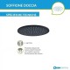 Soffione doccia tondo Paffoni Master diametro 225 mm con braccio doccia da 40 cm linea Exclusive Edition Nero Opaco