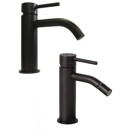 Miscelatori Lavabo + Bidet paffoni light exclusive edition in ottone rifinito nero opaco