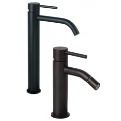 Miscelatori Lavabo Alto + Bidet paffoni light exclusive edition in ottone rifinito nero opaco