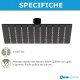 Soffione doccia quadro Paffoni Syncro 20x20 cm con braccio doccia da 40 cm linea Elle Nero Opaco