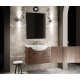 Mobile bagno sospeso Anice da 80 cm con lavabo + specchio con altoparlante Bluetooth integrato Finitura palissandro/larice
