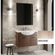 Mobile bagno sospeso Anice da 80 cm con lavabo + specchio con altoparlante Bluetooth integrato Finitura larice/olmo