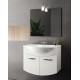 Mobile bagno sospeso Irice da 85 cm con lavabo, specchio e applique integrata in finitura larice/olmo