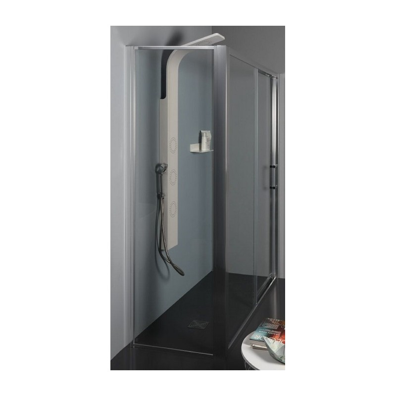 Yellowshop Box cabina doccia porta anta scorrevole fisso cristallo 6 mm 100 110 120 70 80 cm 100 x 70, Cristallo 6mm Trasparente
