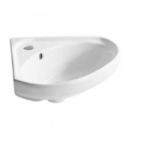 Lavabo ad angolo in ceramica bianca cm 34x34