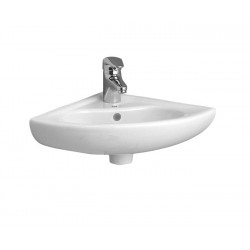 Lavabo ad angolo in ceramica bianca cm 40x40