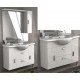 Mobile da Bagno 85 cm Finitura Larice a Terra con Lavabo e Specchiera