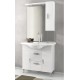 Mobile da Bagno 85 cm Finitura Larice a Terra con Lavabo e Specchiera