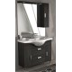 Mobile da Bagno 85 cm Grigio Scuro Venato a Terra con Lavabo e Specchiera