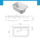 Mini lavatoio Salvaspazio con vasca in resina e struttura in pvc Larghezza 55 x Profondità 35 cm